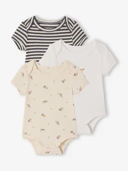 Vertbaudet 3er-Pack Baby Schlupfbodys mit kurzen Ärmeln und Hundemotiven – Produktbild 1 von 1