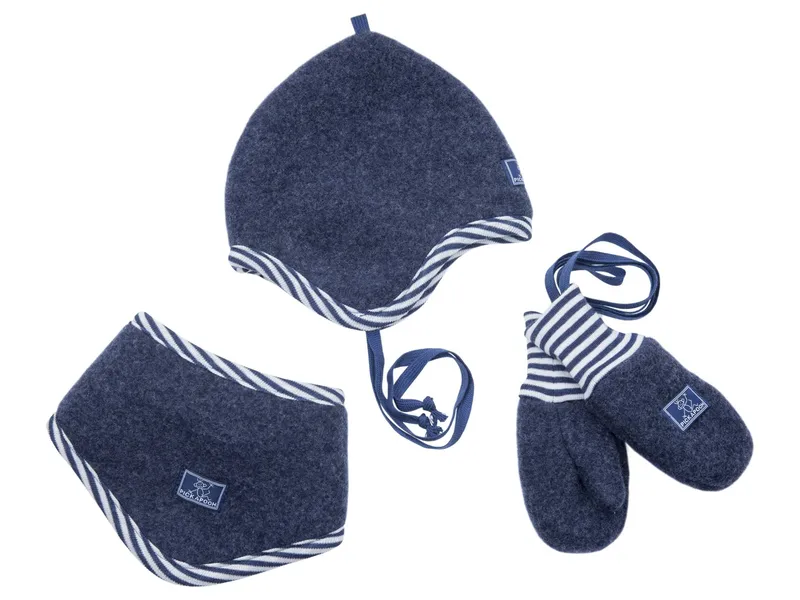 Pickapooh Pickapooh Kinder Mütze Bio-Merinowolle Fleece marine Gr.48, Blau, – Produktbild 2 von 2