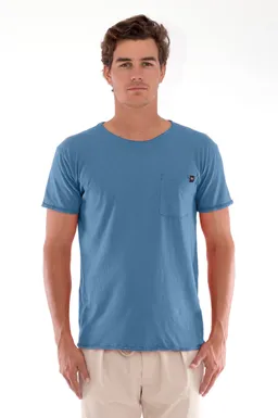 RAVENS VIEW IBIZA RAVENS VIEW IBIZA Herren vegan T-Shirt Rundhalsausschnitt Wild Pocket Denim Blau – Produktbild 1 von 1