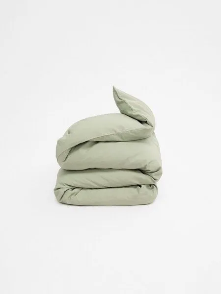 erlich textil erlich textil Cotton Linen Select Bettdeckenbezug aus Bio-Baumwolle, Leinen Mix, made in Europe, Pistazie, – Produktbild 2 von 6