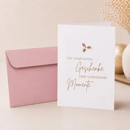 Bow & Hummingbird Bow & Hummingbird Edle Weihnachtskarte mit Spruch „Die schönsten Geschenke sind gemeinsame Momente“ – Produktbild 1 von 1
