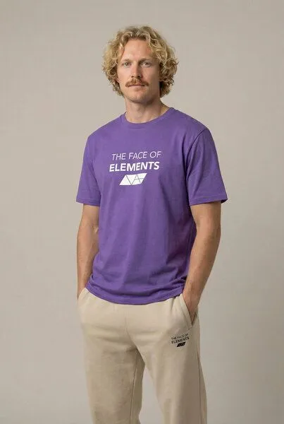 THE FACE OF ELEMENTS The Face of Elements Bold - Regular Fit T-Shirt aus 100% Bio-Baumwolle, Violet (lila), – Produktbild 3 von 3