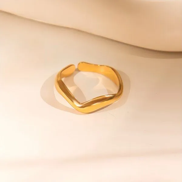 ELEKTROPULLI Elektropulli Größenverstellbarer Swing Ring ca. 4mm schmal, Gold, – Produktbild 2 von 4