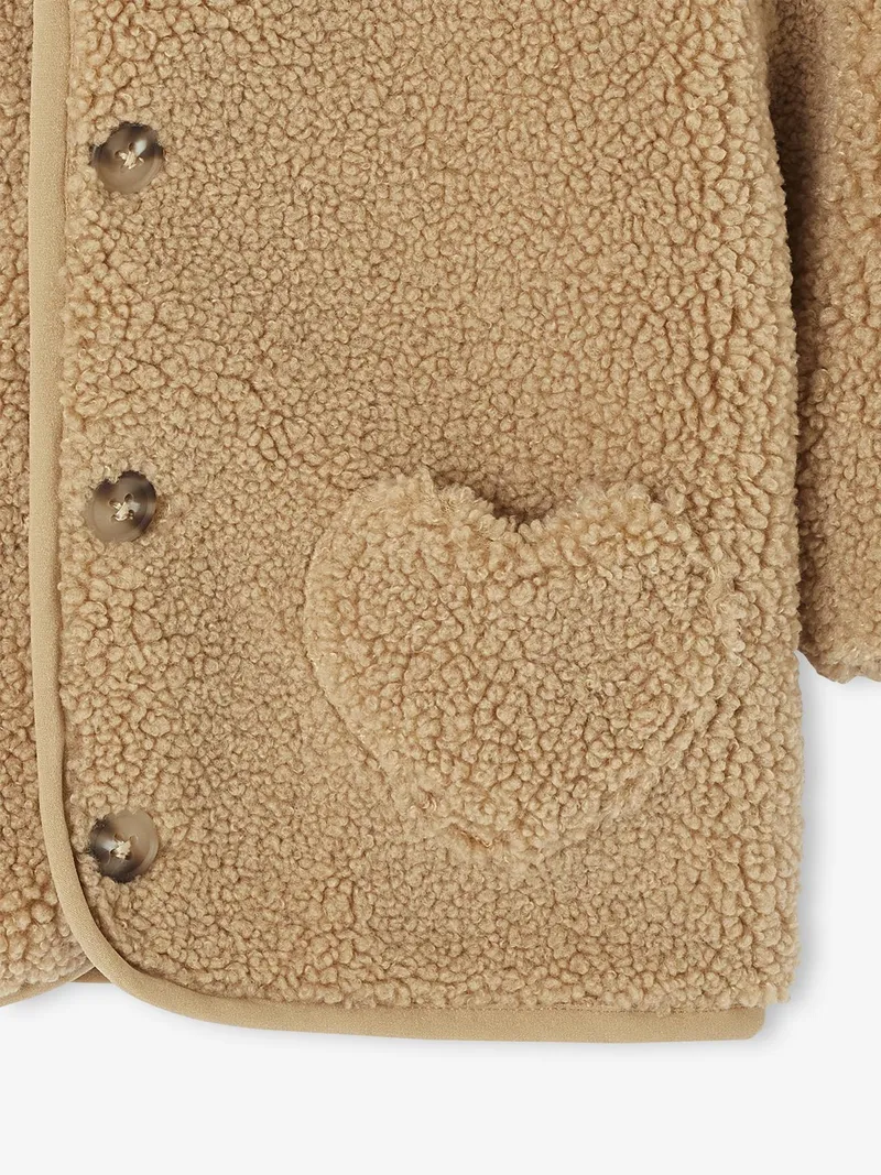 Vertbaudet Baby Jacke aus Teddyfleece mit Leo-Futter, Beige, – Produktbild 3 von 4