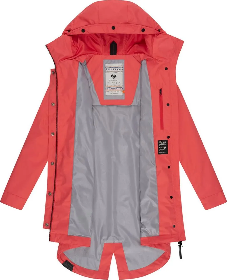 ragwear ragwear Jerseymantel Rejany Wasserdichter Damen Parka für die Übergangszeit, Rosa, – Produktbild 1 von 4