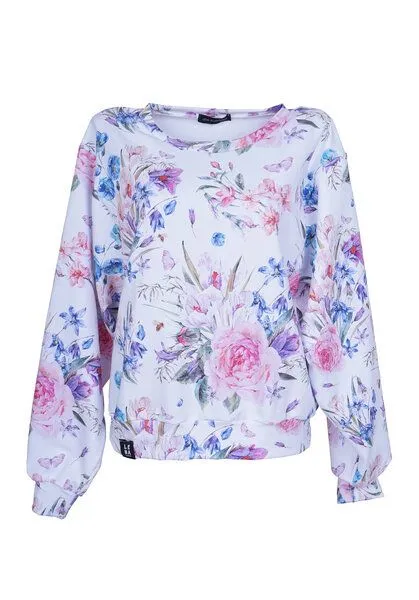 Lena Schokolade Lena Schokolade Flower Sweater aus Bio-Baumwolle, Weiß, – Produktbild 1 von 1