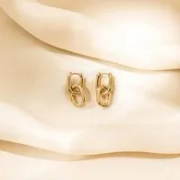 ELEKTROPULLI ELEKTROPULLI Mini Oval Creolen mit abnehmbaren Oval Anhänger ca. 25mm x 10mm x 2,5mm, Gold, – Produktbild 1 von 1