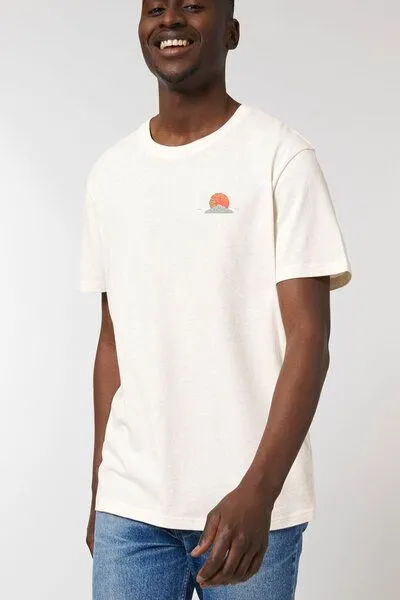 Kultgut Kultgut Artdesign - Shirt aus recycelter Biobaumwolle / Sun & Water, Natur, – Produktbild 4 von 4