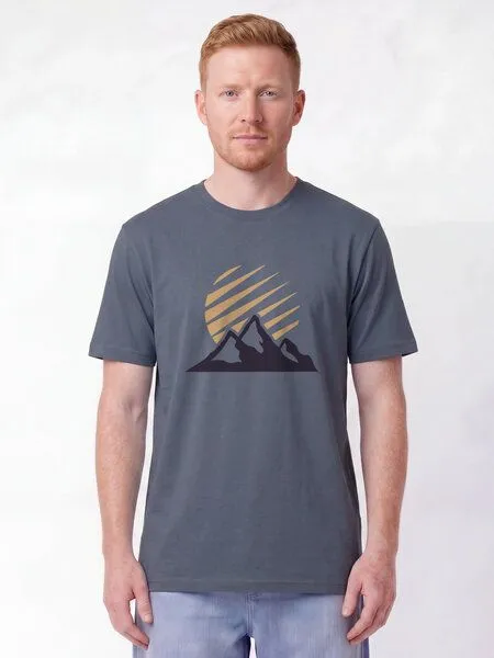 watapparel watapparel T-Shirt Unisex Mountain and Sun, Blue grey, – Produktbild 2 von 2
