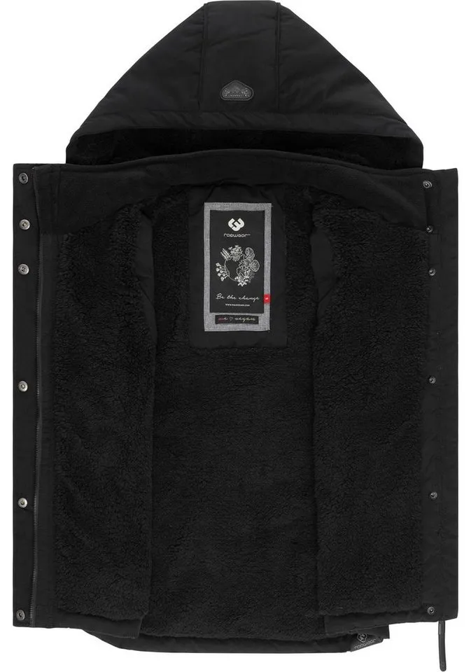 ragwear ragwear Steppweste Hesty Wasserdichte Outdoor-Weste mit abnehmbarer Kapuze, Schwarz, – Produktbild 5 von 5