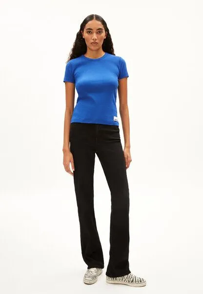 ARMEDANGELS ARMEDANGELS KARDAA Damen Ripp-T-Shirt aus Bio-Baumwoll Mix, Dynamo blue, – Produktbild 4 von 4