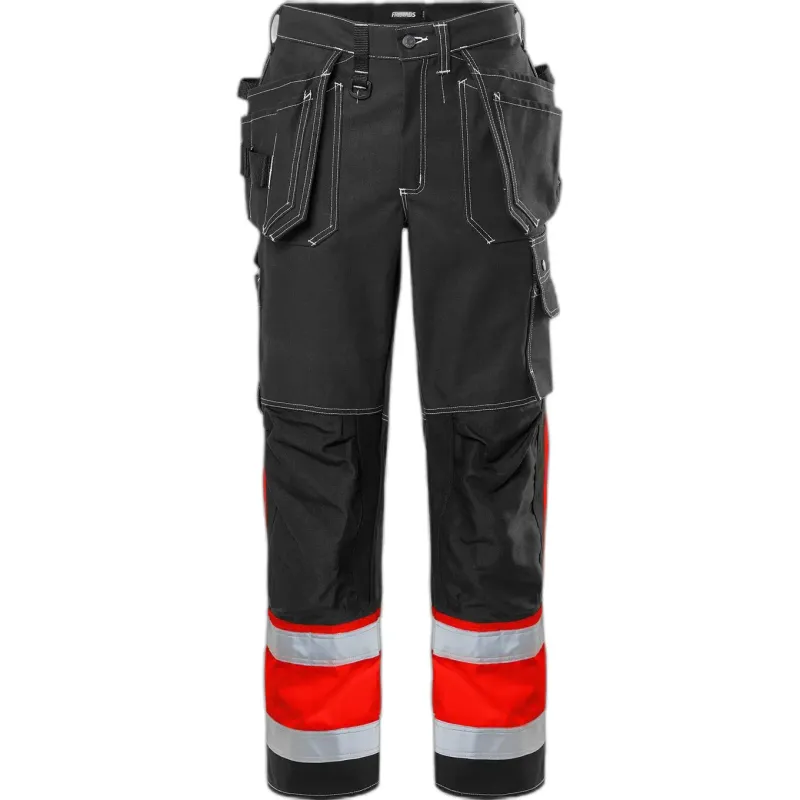 Fristads Hochsichtbare Arbeitshose Klasse 1 Fristads Outdoor 247 FAS, Rot, – Produktbild 2 von 2