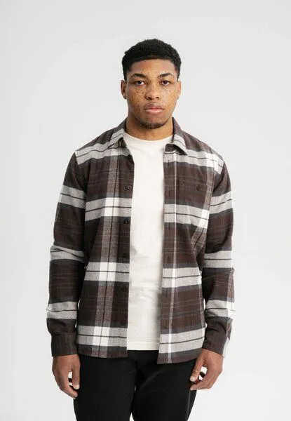 MELA Flanell Shirt SAHEL | von MELA | Fairtrade & GOTS zertifiziert, Dunkelbraun karo, – Produktbild 1 von 4