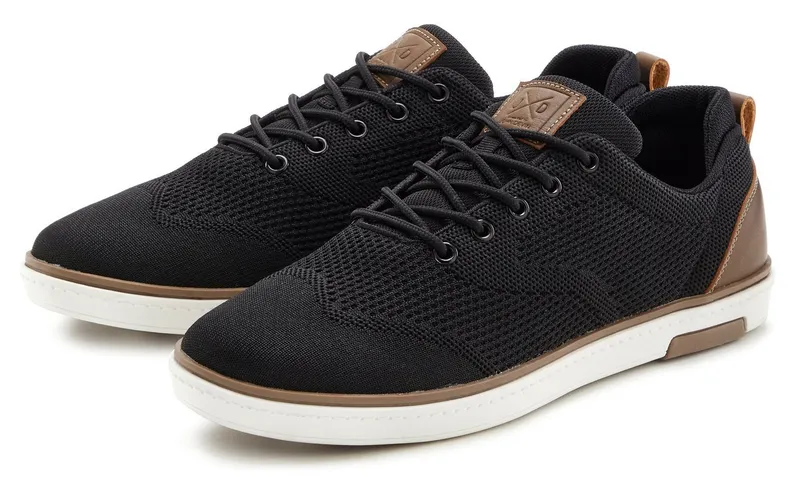John Devin John Devin Schnürschuh, Freizeitschuh, Halbschuh, Schnürhalbschuh, Turnschuh Sneaker mit super leichter Sohle Unisex VEGAN, Schwarz, – Produktbild 2 von 5