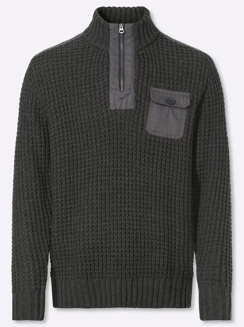 marco donati Langarm-Pullover graphit-meliert, Graphit-meliert, – Produktbild 1 von 2