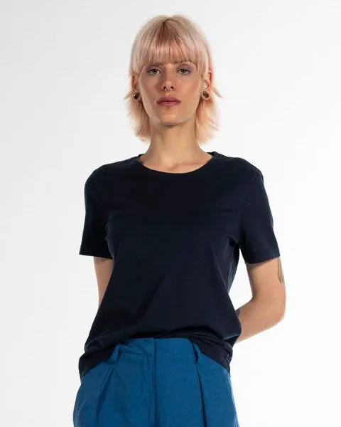 Alma & Lovis Alma & Lovis Royal Jersey Shirt aus feinster Organic Cotton | Single T, Captain blue (dunkelblau), – Produktbild 1 von 4