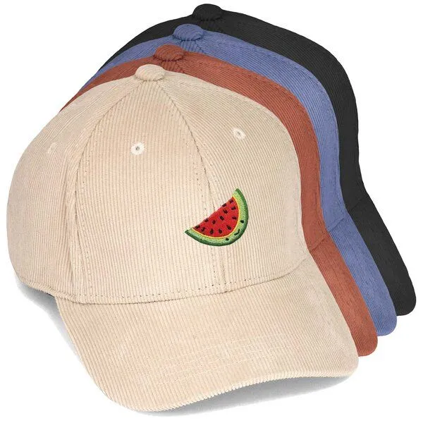 LIGARTI Bestickte Cord Cap – Wassermelone – LIGARTI Tiermanufaktur, Sand, – Produktbild 2 von 4