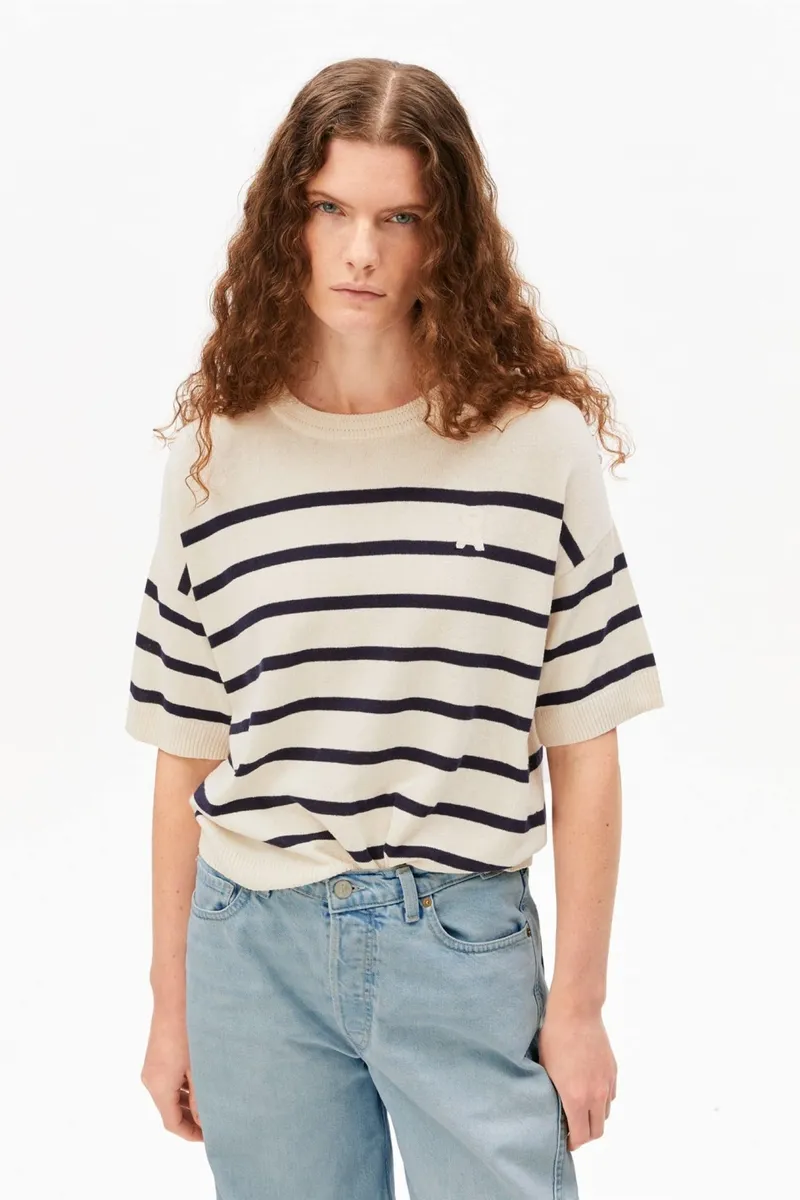 ARMEDANGELS ARMEDANGELS Damen vegan Top Leinenmischung Weiß Gestreift, Weiß, – Produktbild 2 von 2