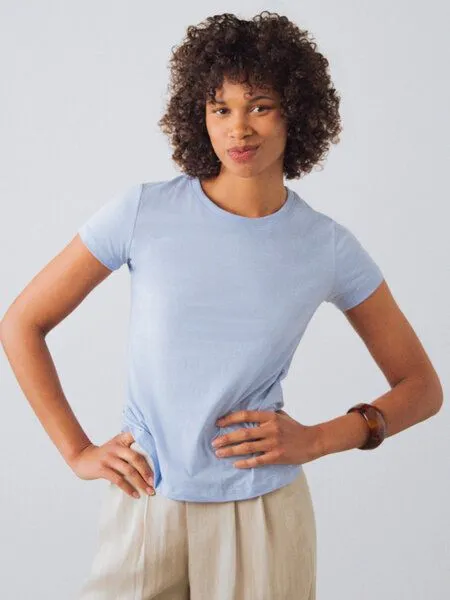 Honest Basics Honest Basics Damen Basic T-Shirt aus Bio- und recycelter Baumwolle, Ice, – Produktbild 1 von 4