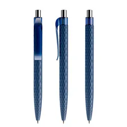 prodir prodir® Druckkugelschreiber QS01 PMT Push, blaue Mine, dunkelblau/silber poliert – Produktbild 1 von 1