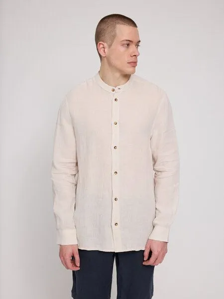Mazine Mazine Leinenhemd mit Stehkragen (Stand Collar Linen Shirt), Pastel blue, – Produktbild 3 von 3