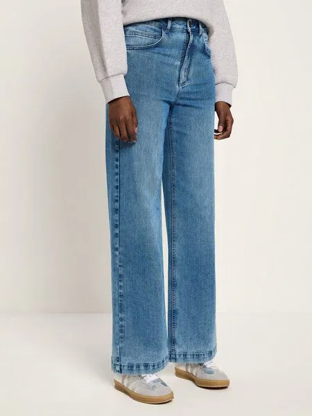 LANIUS LANIUS Marlenejeans (GOTS) aus Bio-Baumwolle, Mid blue denim, – Produktbild 4 von 8