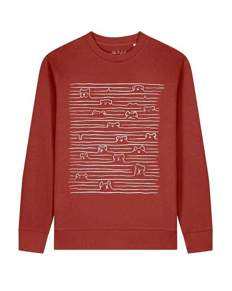 watapparel watapparel Sweatshirt Unisex Doodle Dogs, Earthy red, – Produktbild 1 von 2