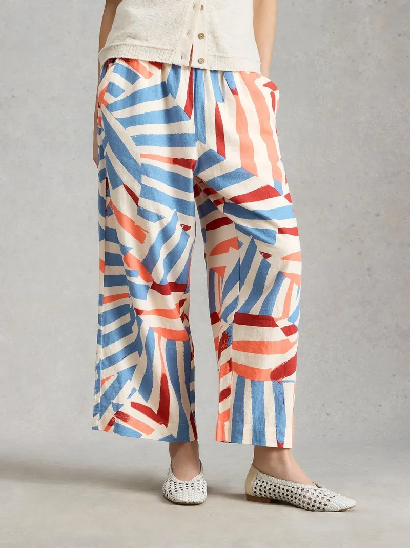 White Stuff White Stuff Culotte Shelly aus Leinenmischung, Elfenbein multi, – Produktbild 2 von 4