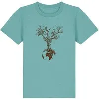 Life Tree Life-Tree Shirt aus Biobaumwolle Fairwear für Kids "Weltenbaum" in verschiedenen Farben, Teal monstera, – Produktbild 1 von 1