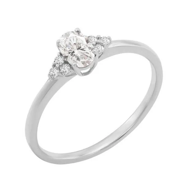 Eppi Eppi Verlobungsring mit Moissaniten und Lab Grown Diamanten Sheldo, Weiss, – Produktbild 1 von 4