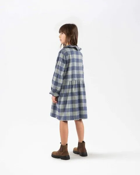 MATONA Matona Weiches Flannelkleid für Kinder aus Tencel und Bio-Baumwolle / Flannel Collar Dress, Plaid check, – Produktbild 2 von 4