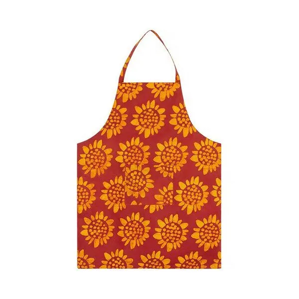 Global Mamas Global Mamas Küchen-Wendeschürze aus Biobaumwolle & Upcycling Mehlsack, Sonnenblumen-rot (rot), – Produktbild 1 von 4