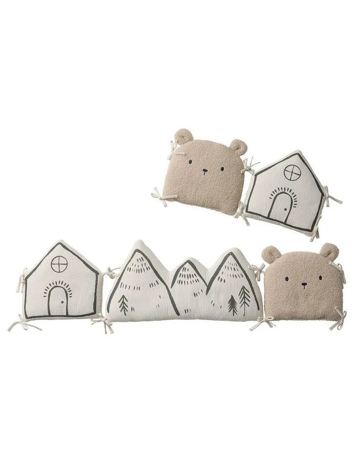 Vertbaudet Vertbaudet Bettumrandung Baby Bettumrandung/Laufgitterpolster HYGGE, Höhe 30 mm, Beige, – Produktbild 1 von 4