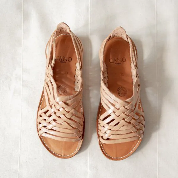 CANO CANO Luisa Huarache Beige, Cognac, – Produktbild 3 von 4