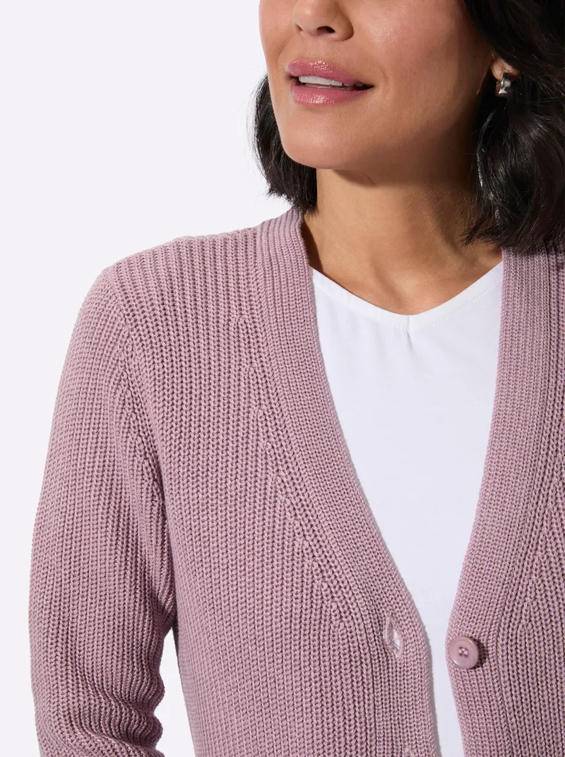 Witt Longstrickjacke, Mauve, – Produktbild 2 von 3