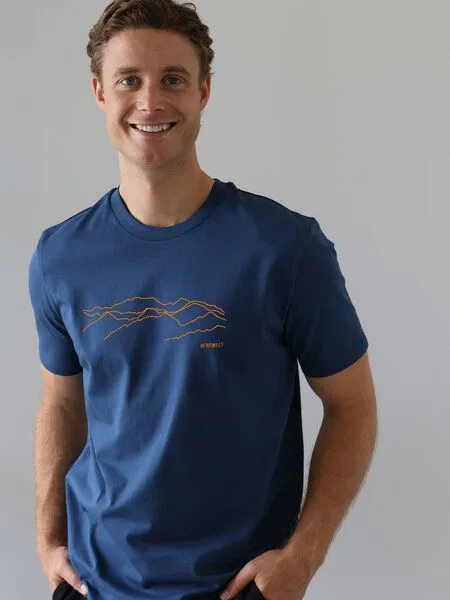 Kultgut Kultgut Artdesign - Biofair Shirt / Bergwelt, Saphirblue, – Produktbild 2 von 4