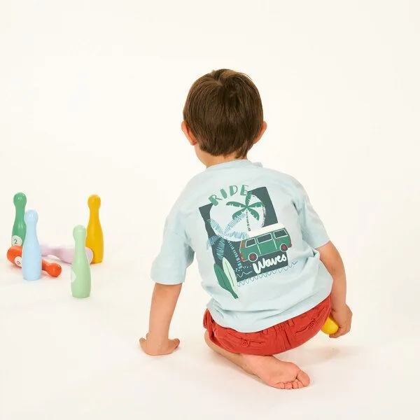 Sense Organics sense-organics Sense Organics Kinder T-Shirt Bio Baumwolle, Deep petrol krokodil-druck, – Produktbild 3 von 4