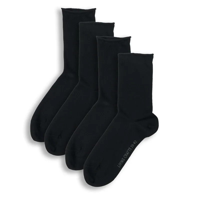 Living Crafts Living Crafts - Damen Socken, 2er-Pack (98% Bio-Baumwolle; 2% Elasthan), Schwarz, – Produktbild 1 von 2