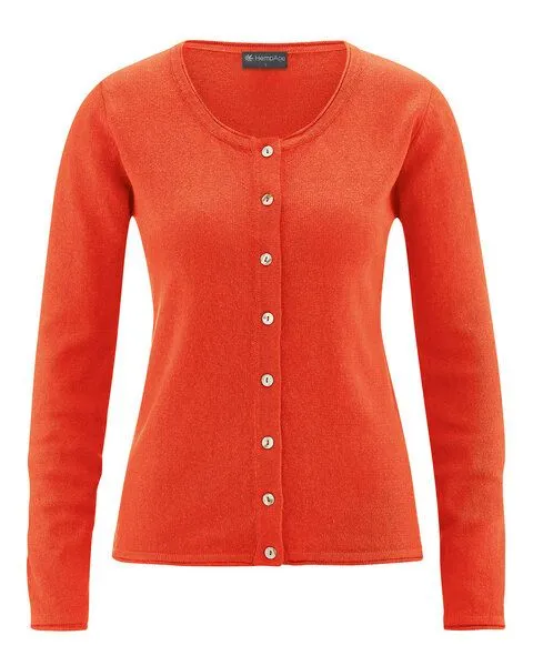 HempAge HempAge Damen Cardigan Carina, Brick orange, – Produktbild 1 von 3