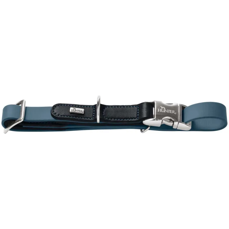 Dog Sport Dog Sport HUNTER Hundehalsung wolmar biothane x leder alu strong blau XL, Blau, – Produktbild 1 von 1