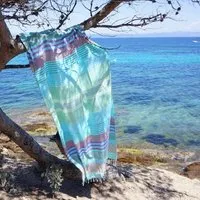 Karawan authentic Karawan authentic Hamamtuch Bio-Baumwolle Sud, Aqua, – Produktbild 1 von 1