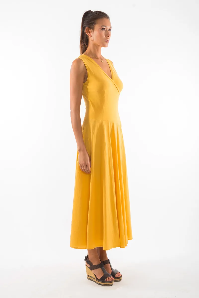 RAVENS VIEW IBIZA RAVENS VIEW IBIZA Damen vegan Kleid Ärmellos Veronika Gold Gelb, Gelb, – Produktbild 1 von 2