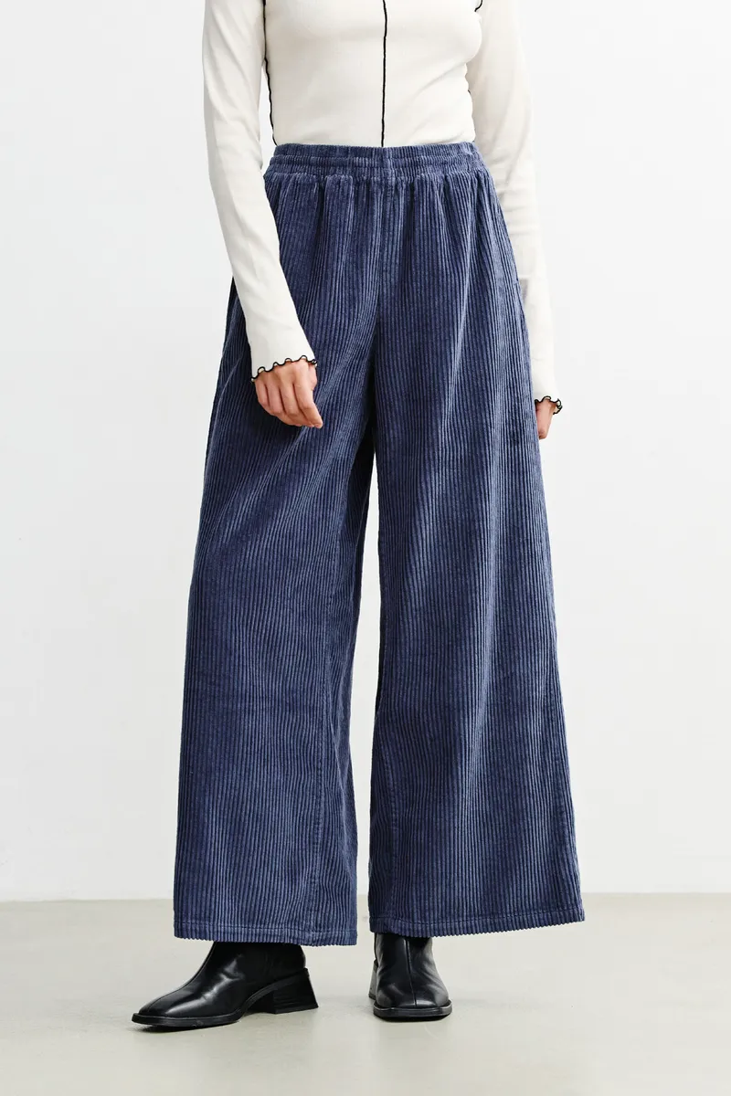 Rotholz Rotholz Damen vegan Hose Aus Cord Ausgestellt Aschblau, Blau, – Produktbild 2 von 2