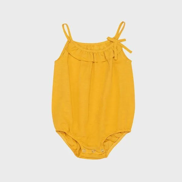 OrganicEra OrganicEra Bio-Hanf-Baby-Bodysuit mit Rüschen, Senf, – Produktbild 2 von 3
