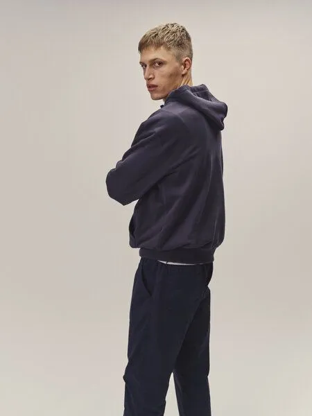 WOTE WOTE Oversized Hoodie Sweatshirt aus Bio-Baumwolle, Dunkelblau, – Produktbild 1 von 2