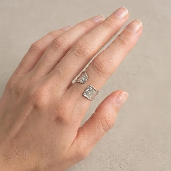 ELEKTROPULLI Elektropulli Open Structure Ring, Silber, – Produktbild 4 von 4