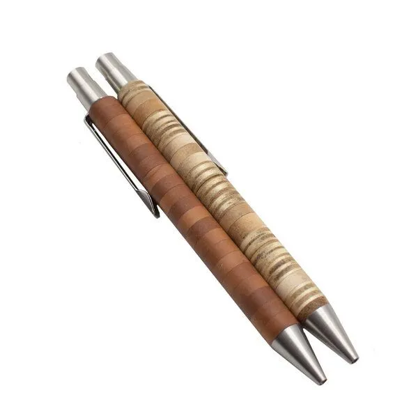 4betterdays 4betterdays Kugelschreiber aus verschiedensten Holzstücken im Streifenlook – Produktbild 3 von 4