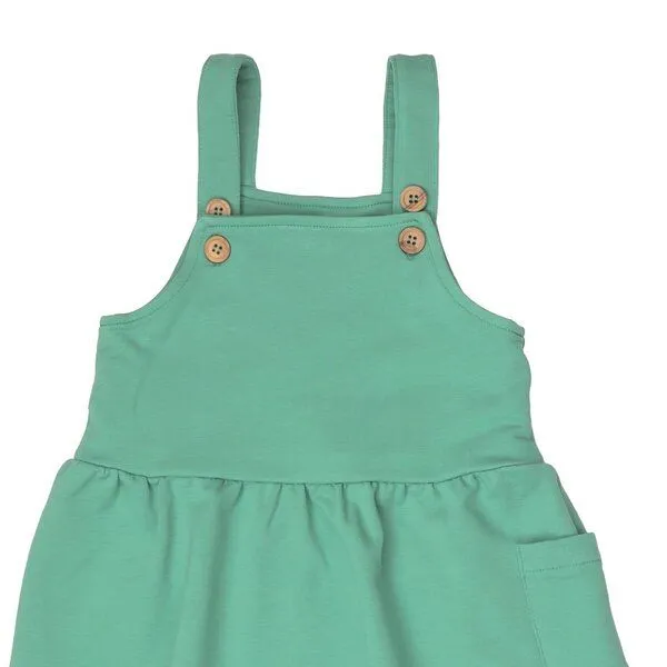 Walkiddy Kinder Trägerkleid GOTS zertifiziert, mintgrün „Green Spruce“, Bio-Baumwolle, weich – Walkiddy, Grün, – Produktbild 2 von 2