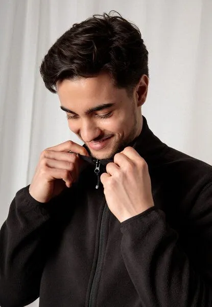 TORLAND TORLAND Herren Basic Fleecejacke ZEDAN, Schwarz, – Produktbild 1 von 4