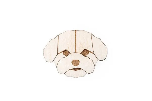 BeWooden BeWooden Brosche aus Holz Bichon Frise – Produktbild 4 von 4